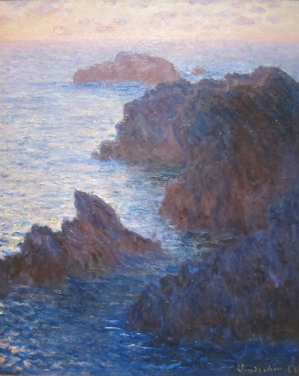 Klipper ved Belle-ile, Port-domois af Claude Monet