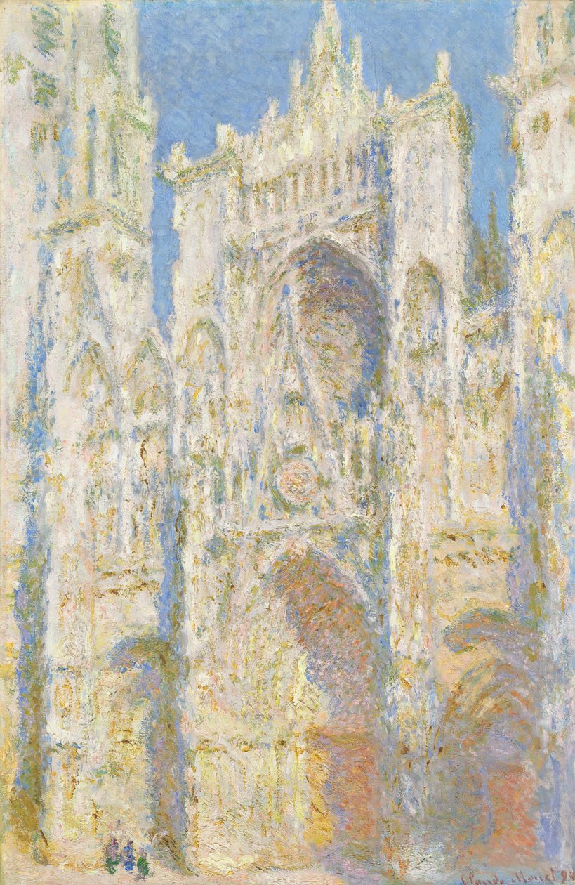 Rouens katedral, vestfacade, sollys af Claude Monet