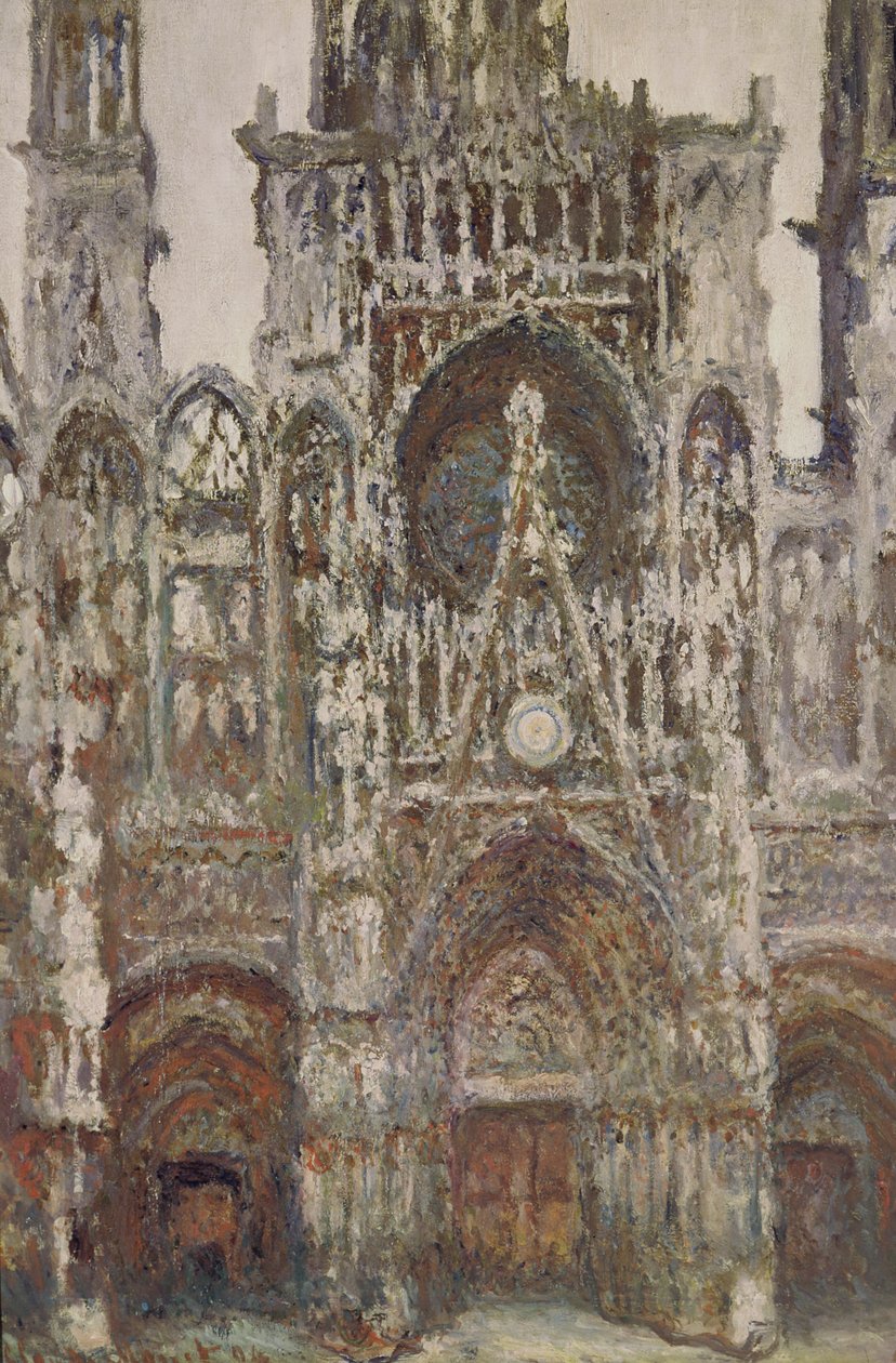 Rouen-katedralen, aften, harmoni i brun, 1894 af Claude Monet