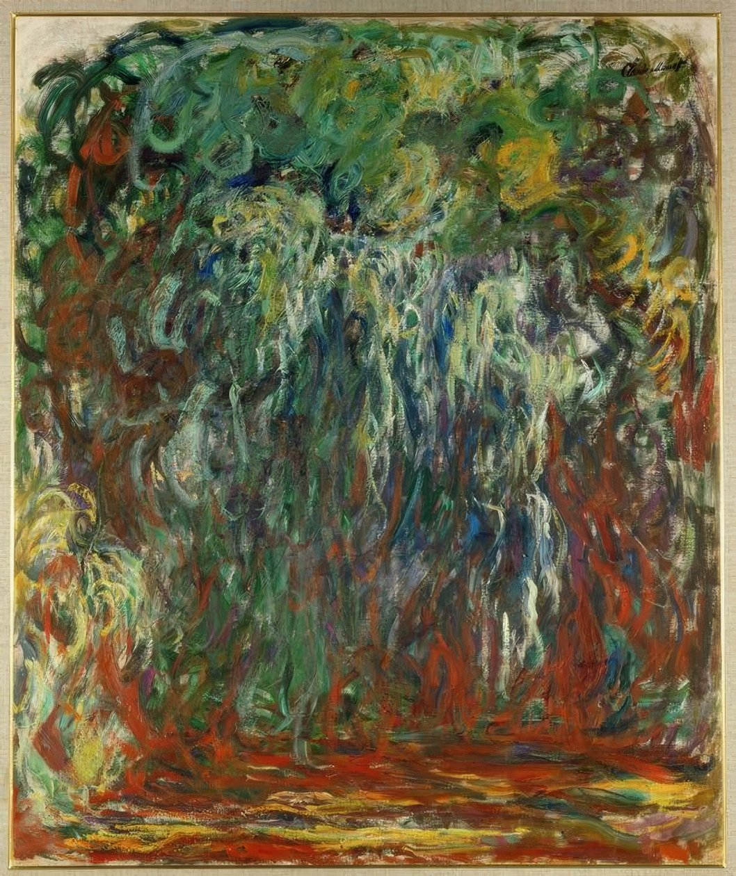 Grædende pil, Giverny af Claude Monet