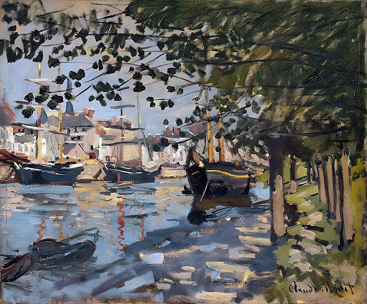 Seine i Rouen, 1872 af Claude Monet