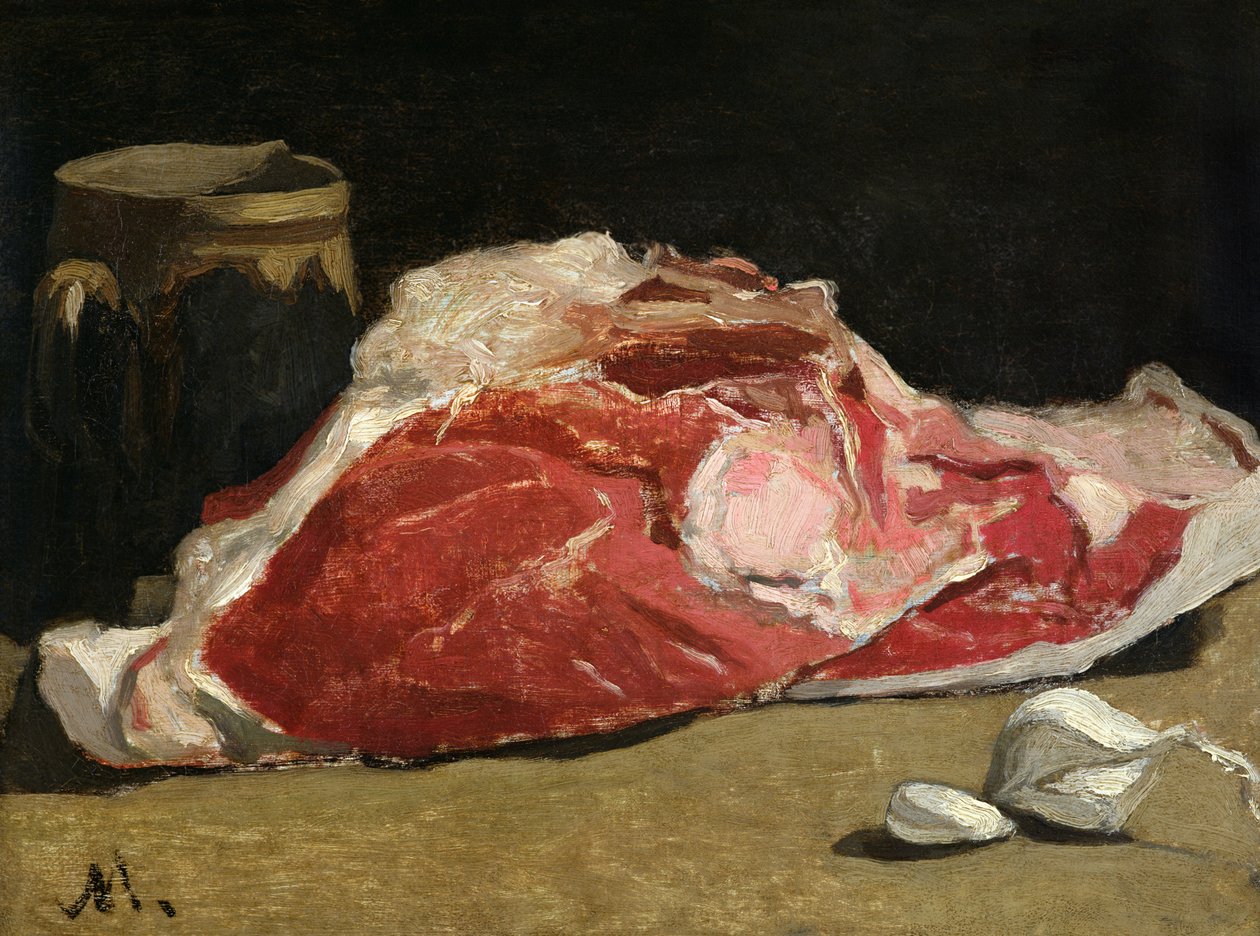 Stilleben, Kødleddet, 1864 af Claude Monet