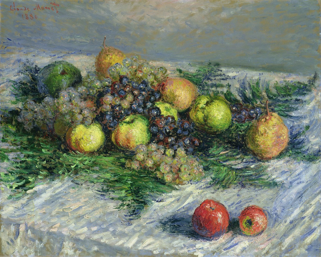Stilleben med pærer og druer, 1880 af Claude Monet