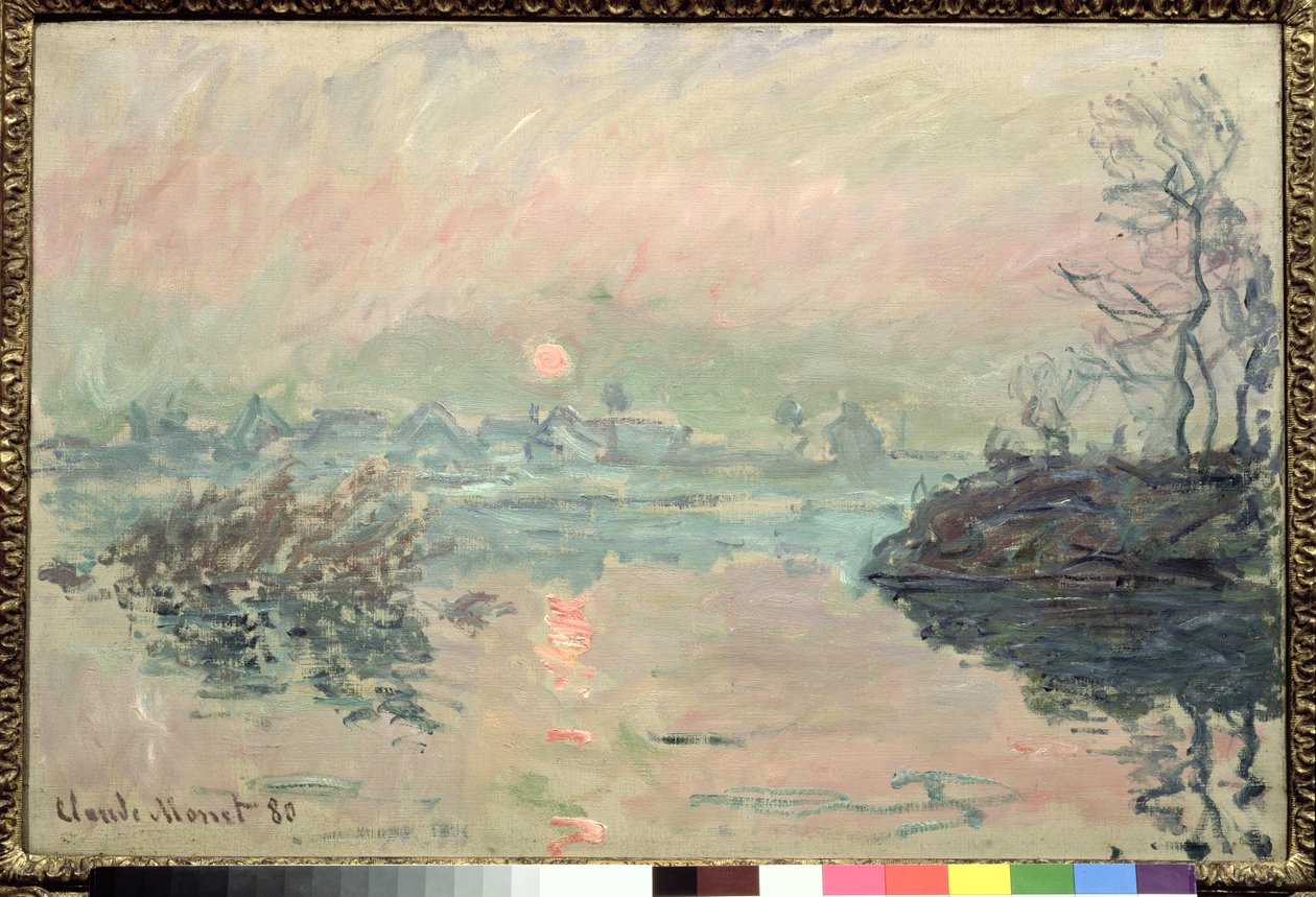 Solnedgang, 1880 af Claude Monet