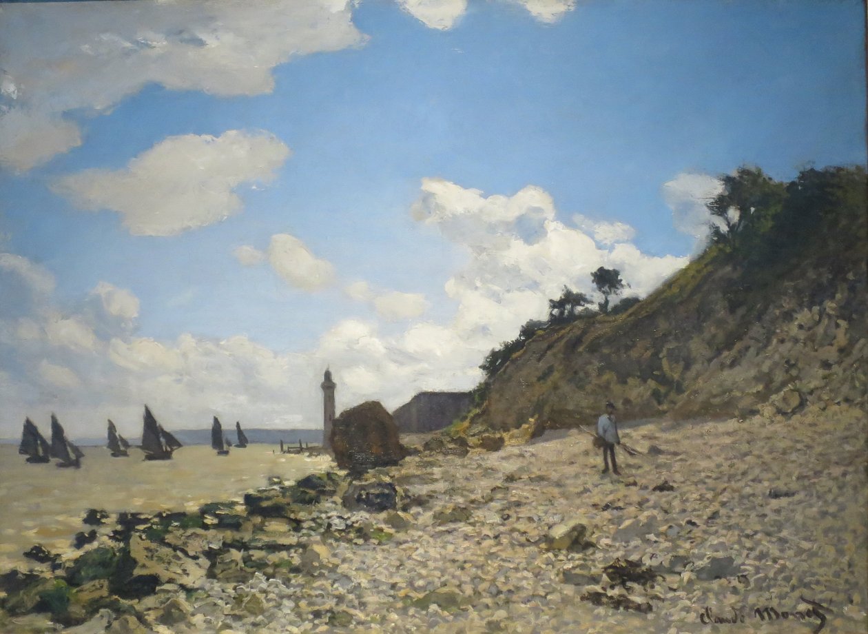 Stranden ved Honfleur af Claude Monet