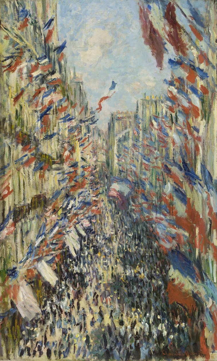 Rue Montorgueil i Paris af Claude Monet