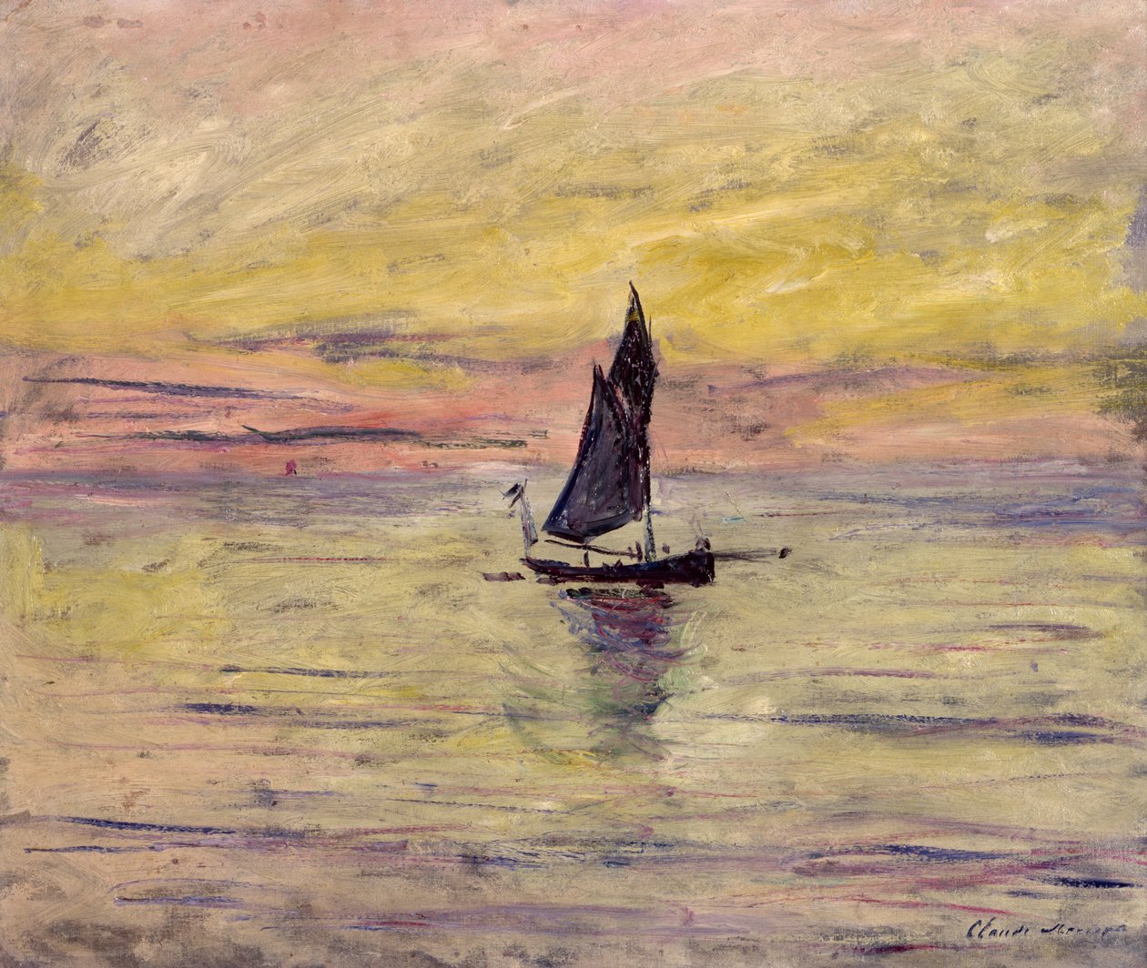 Sejlbåden, Afteneffekt, 1885 af Claude Monet