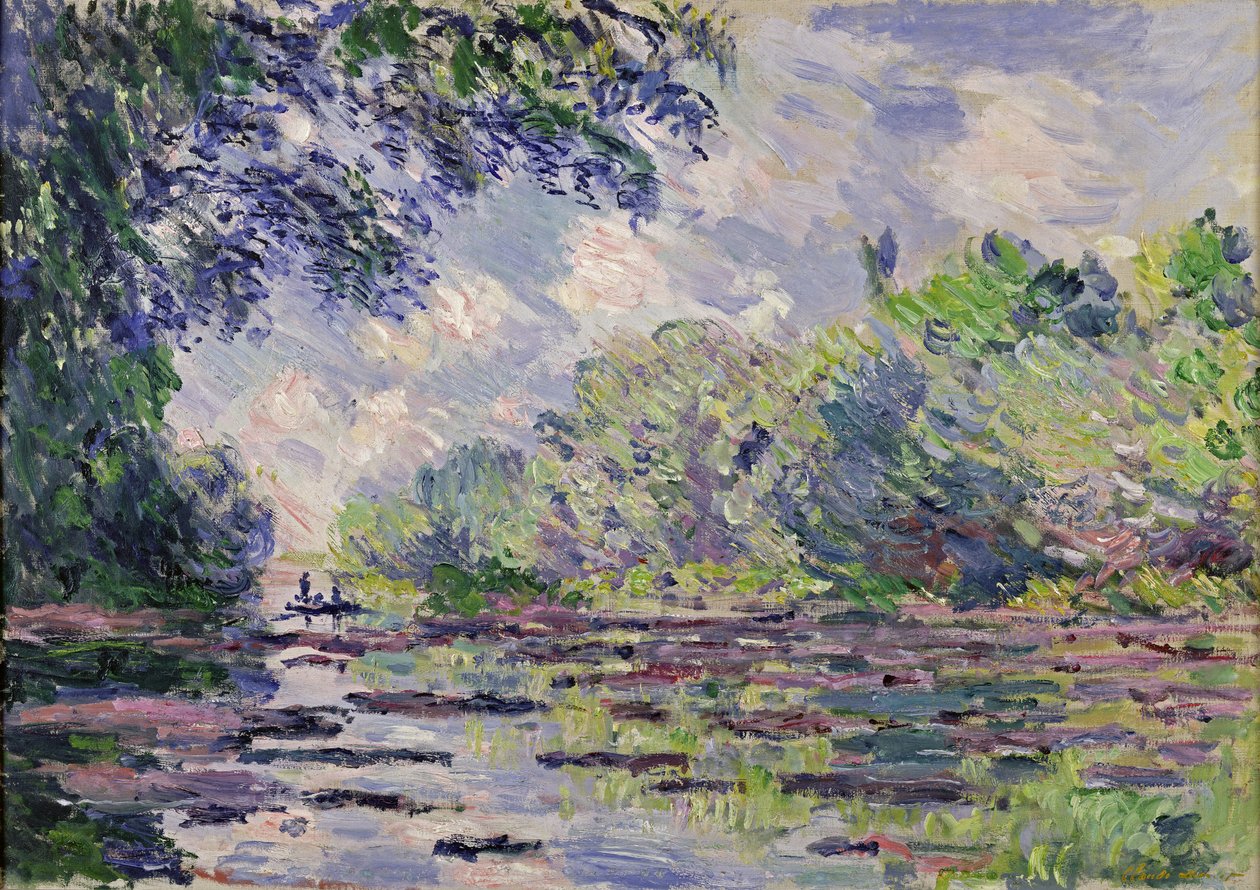 Seinen ved Giverny, 1885 af Claude Monet