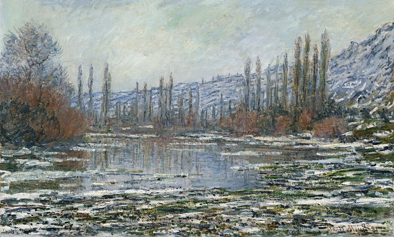 Optøningen ved Vetheuil af Claude Monet