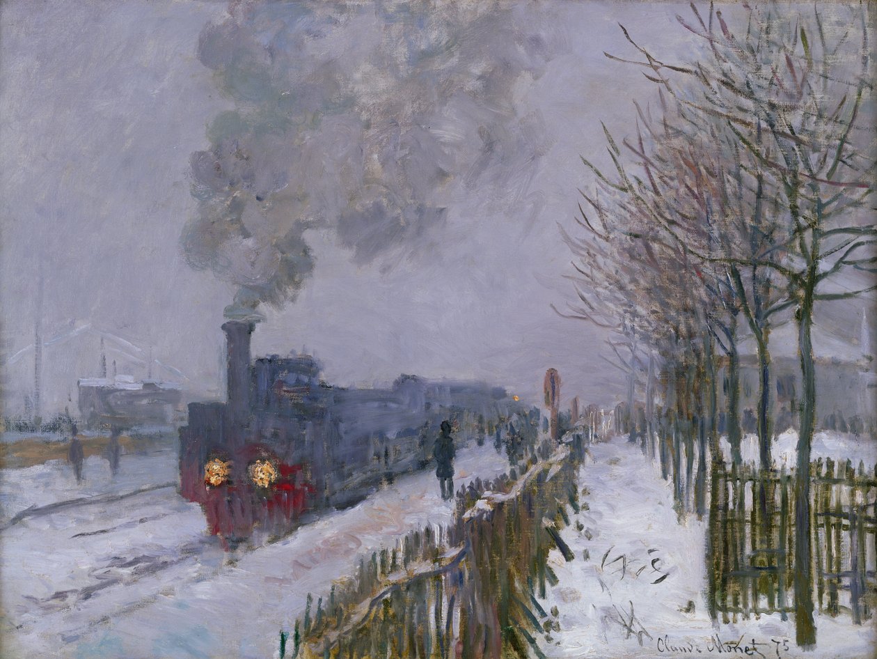 Tog i sneen eller lokomotivet, 1875 af Claude Monet