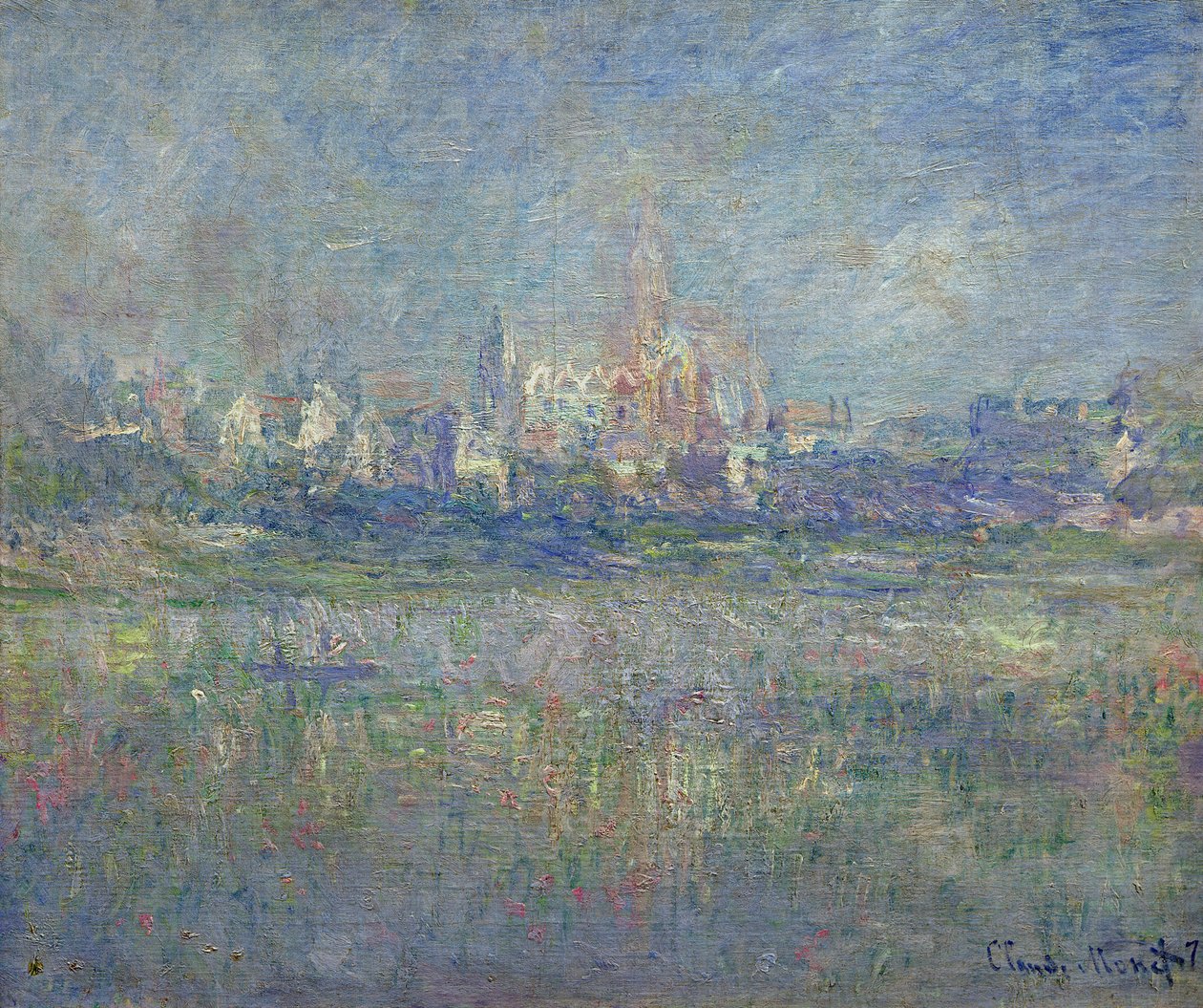 Vetheuil i tågen, 1879 af Claude Monet