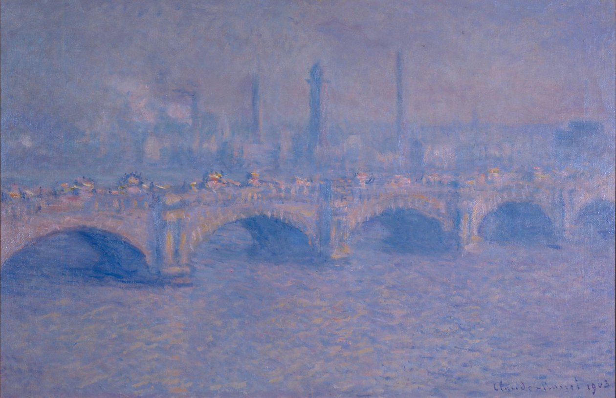 Waterloo Bridge, Sun Effect af Claude Monet