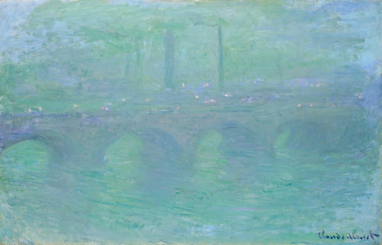 Waterloo Bridge i skumringen, 1904 af Claude Monet