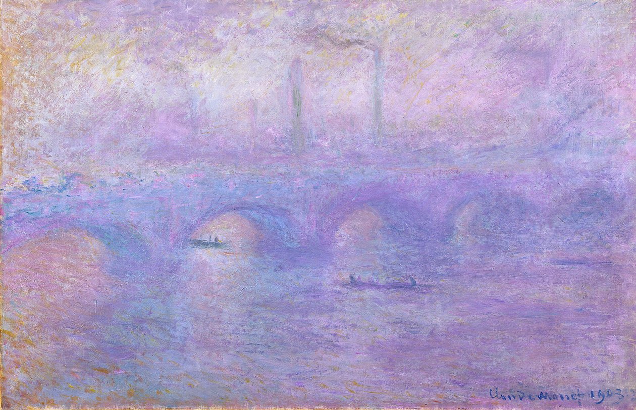 Waterloo-broen i tåge, 1899-1901 af Claude Monet