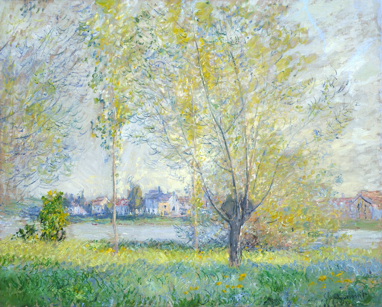 Piletræer ved Vetheuil, 1880 af Claude Monet
