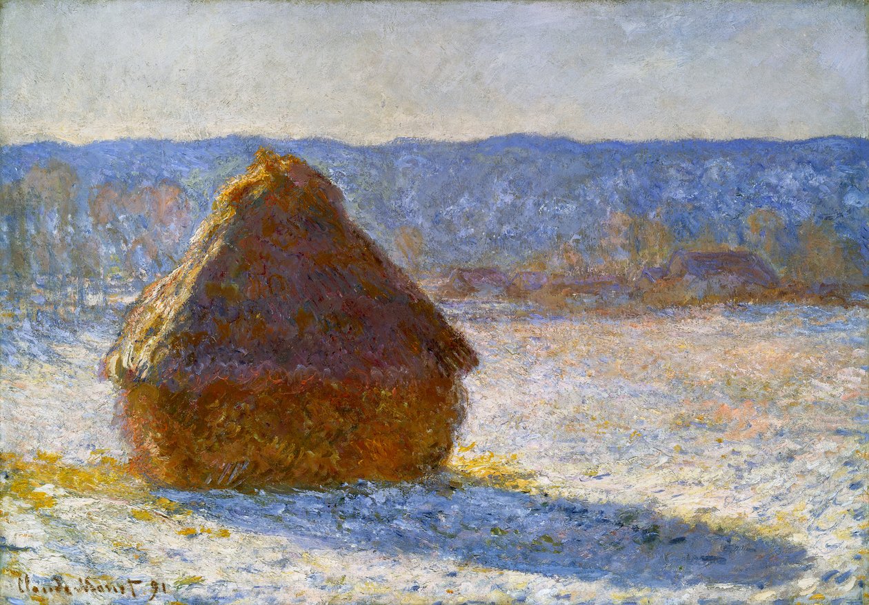 sten i morgensneeffekten af Claude Monet