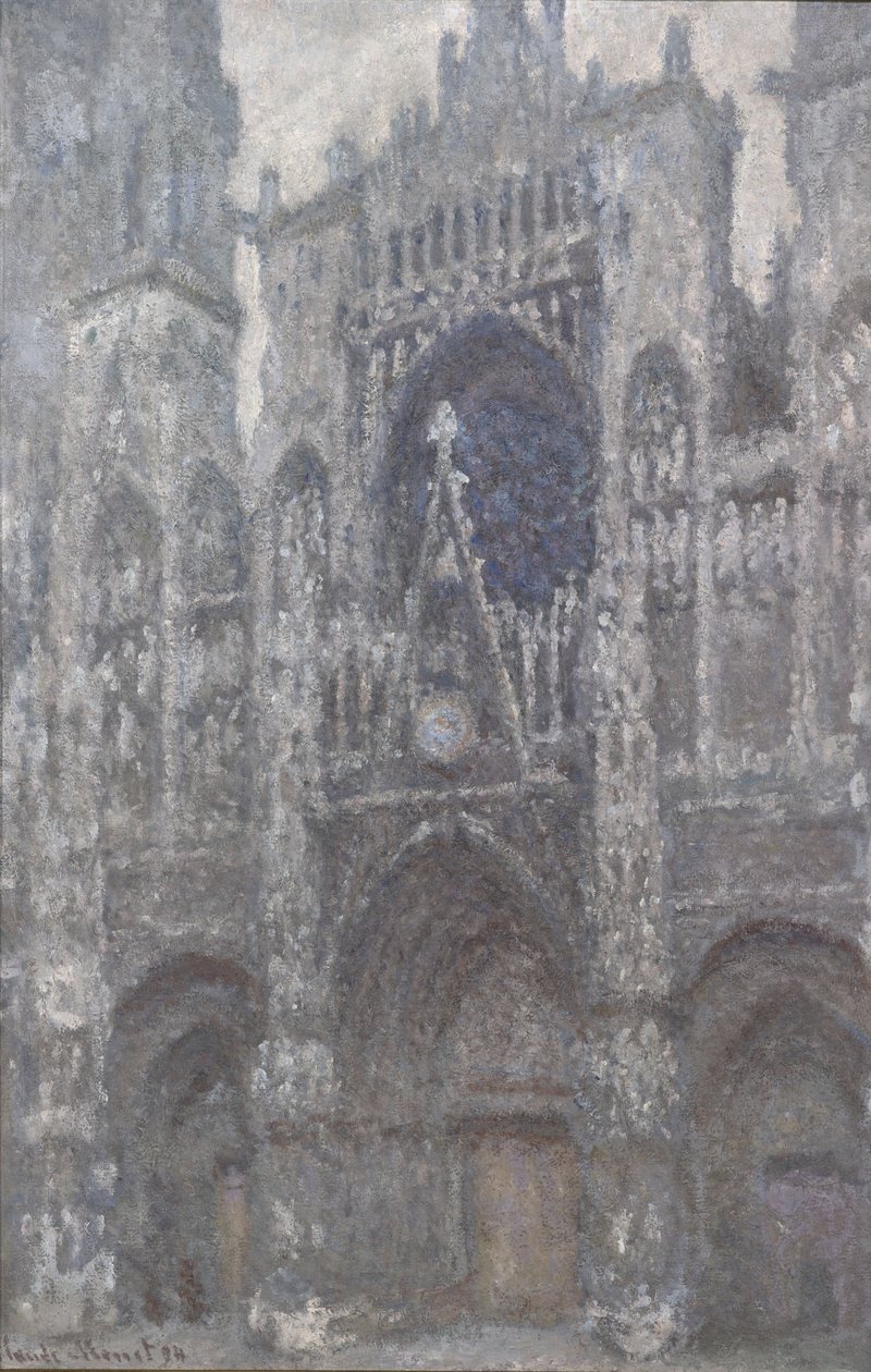 nFransk: Domkirken i Rouen. Portalen, grå tidKatedralen i Rouen. Portalen, Grå vejr af Claude Monet
