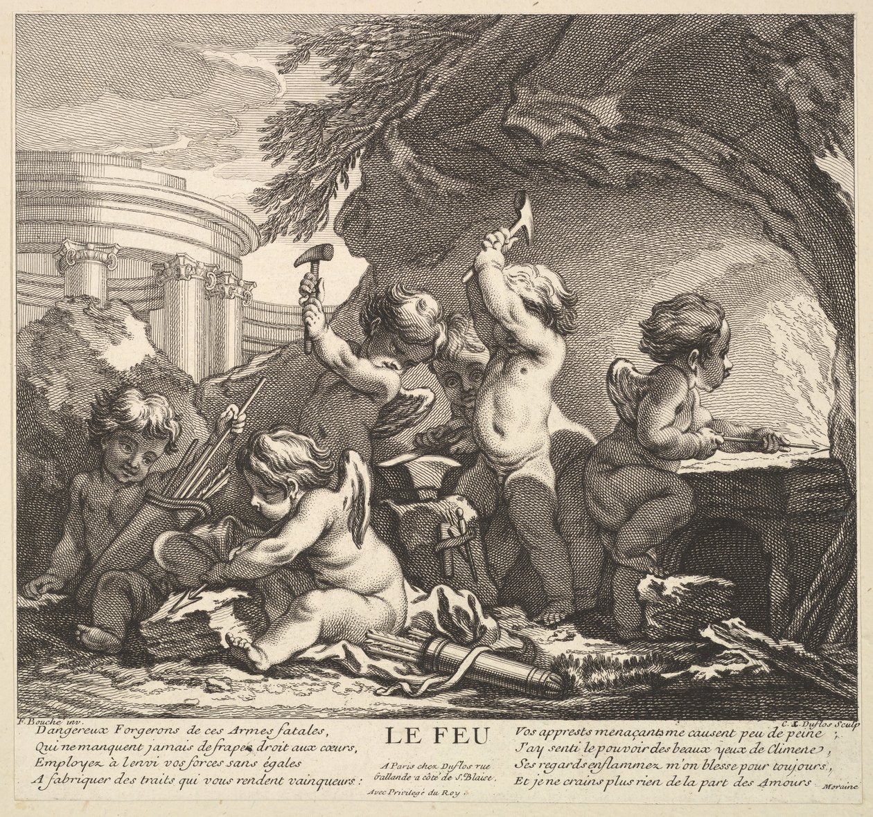 Brand, 1700-tallet. af Claude Augustin Duflos