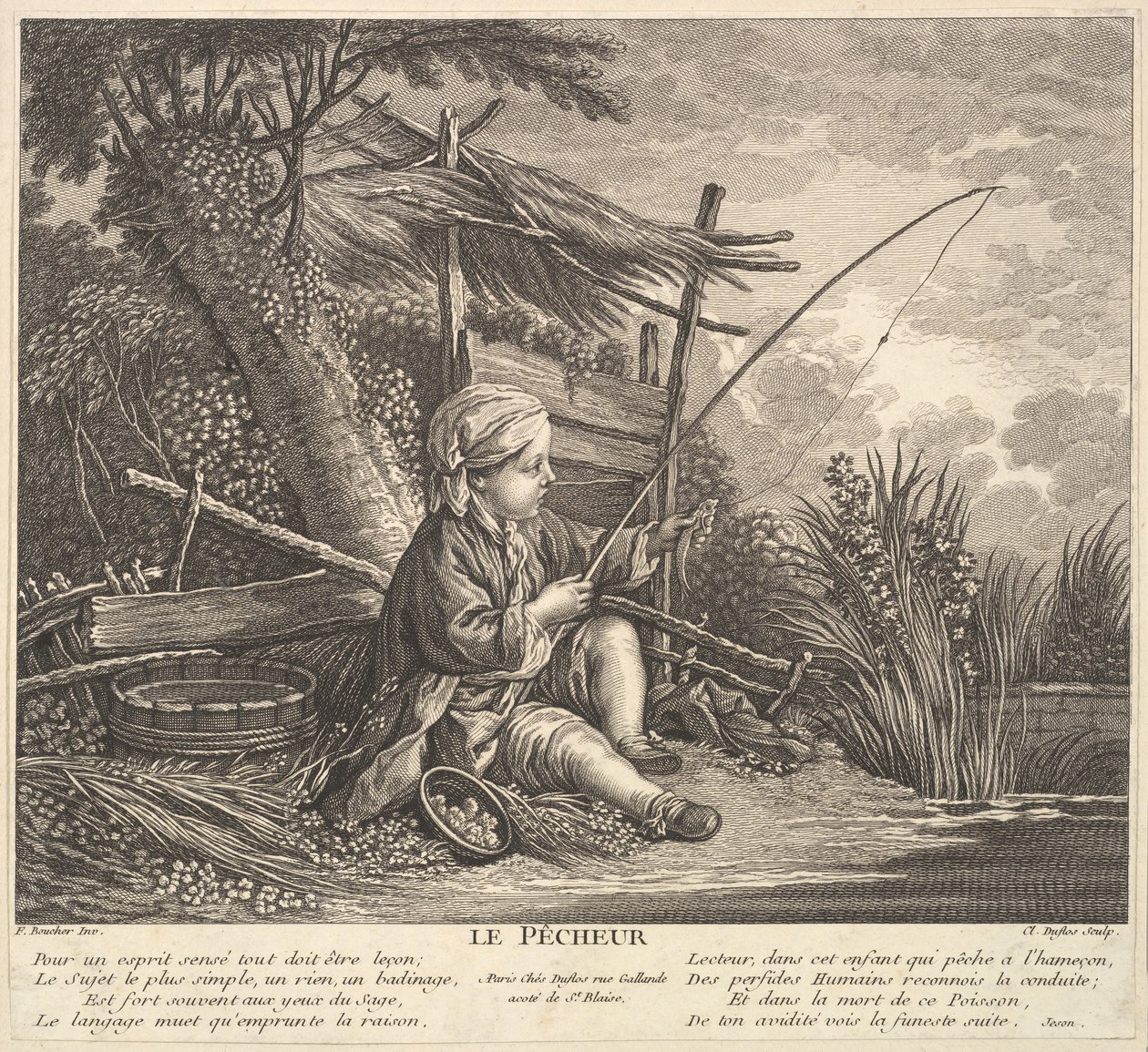 Fisker, ca. 1753. af Claude Augustin Duflos