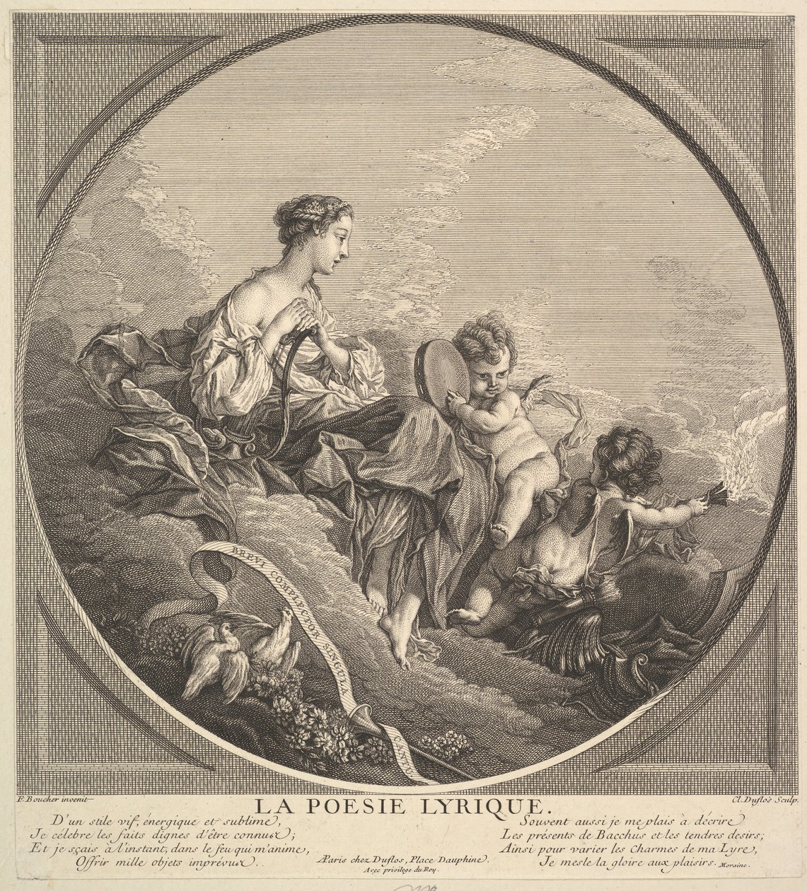 Lyrisk poesi, ca. 1741. af Claude Augustin Duflos