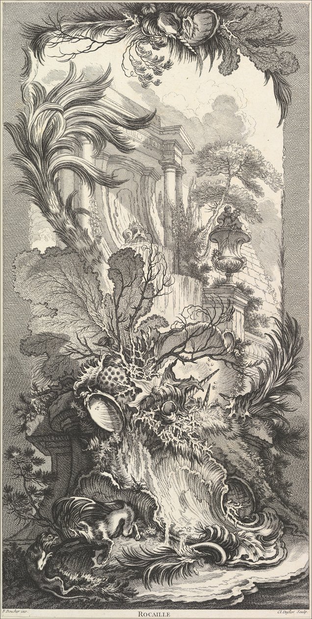 Rocaille Rock Garden, ca. 1737. af Claude Augustin Duflos