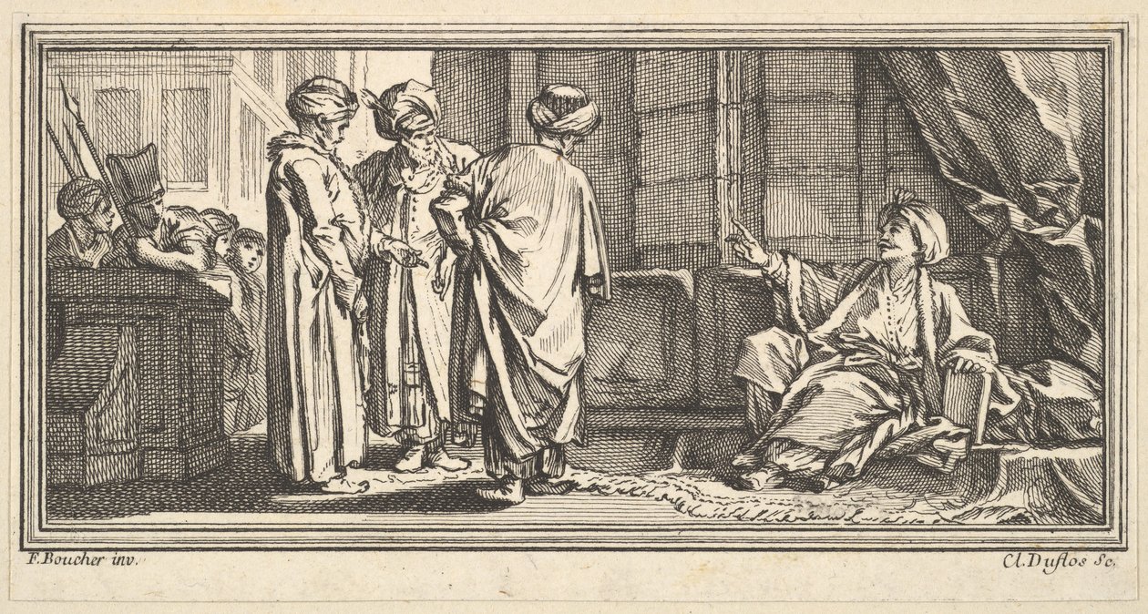 Høringen af Qadi, 1746-47. af Claude Augustin Duflos
