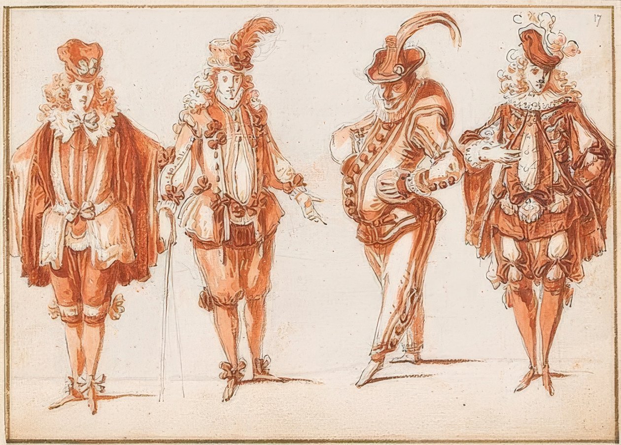 Fire kostumefigurer af Claude Gillot