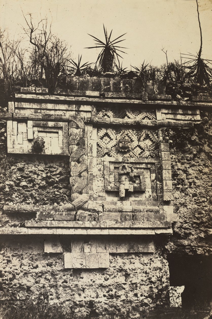 Nonneklostret, Uxmal, 1860. af Claude Joseph Désiré Charnay