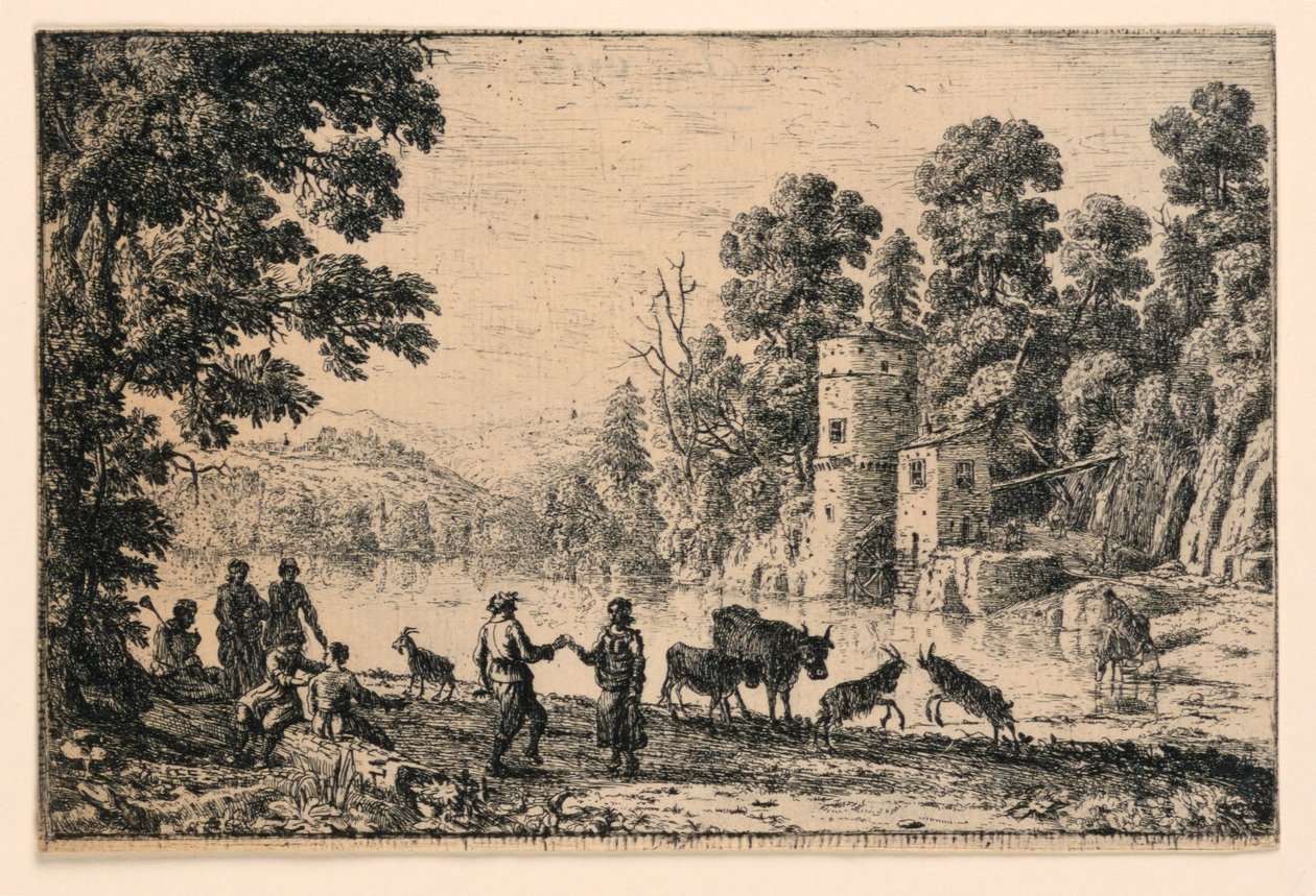 Dans på flodbredden af Claude Lorrain
