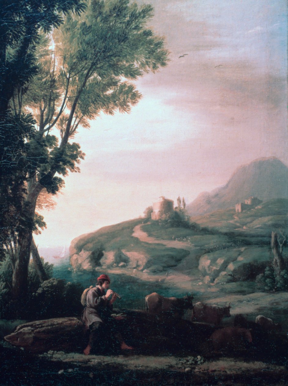 Pastoralt Landskab, c1620-1682 af Claude Lorrain