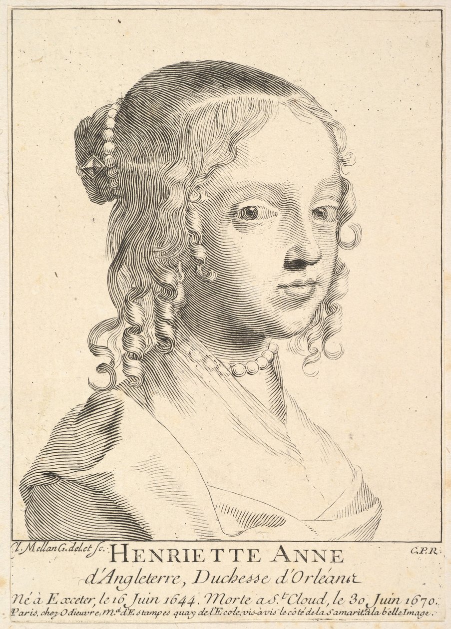 Henriette-Anne dAngleterre, hertuginde dOrléans. af Claude Mellan