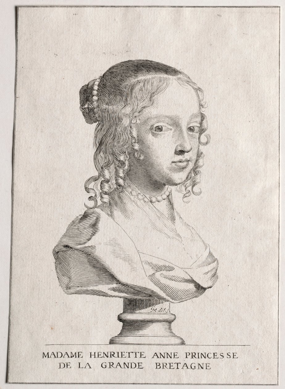 Henriette-Marie dAngleterre, hertuginde dOrleans. af Claude Mellan