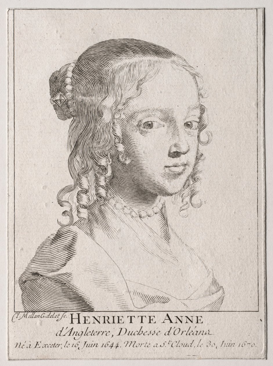 Henriette-Marie dAngleterre, hertuginde dOrleans. af Claude Mellan