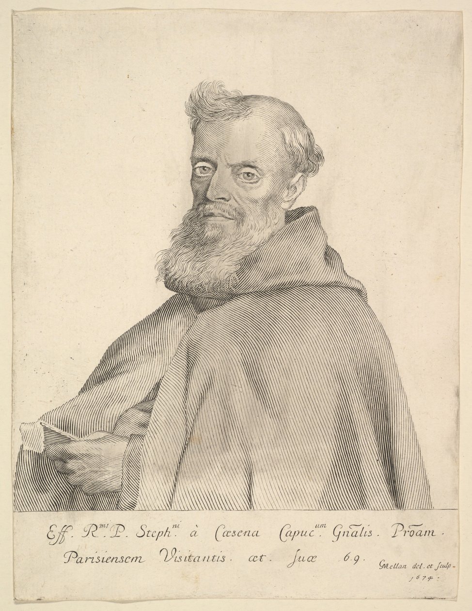 Fader Stephen af ​​Cesena, 1674. af Claude Mellan
