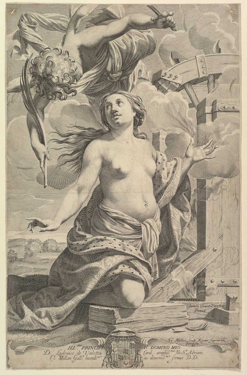 Sankt Katarinas martyrium, 1625. af Claude Mellan