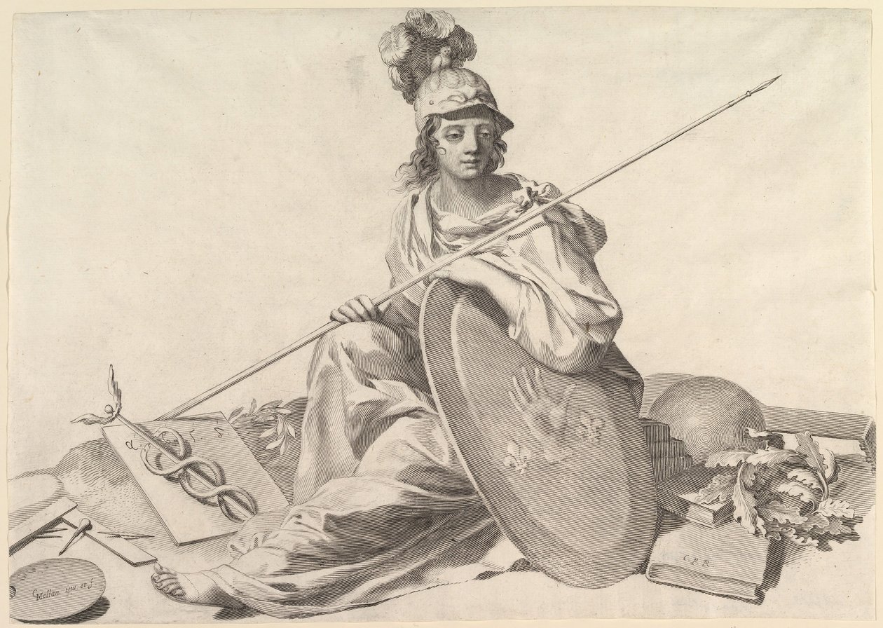 Minerva. af Claude Mellan