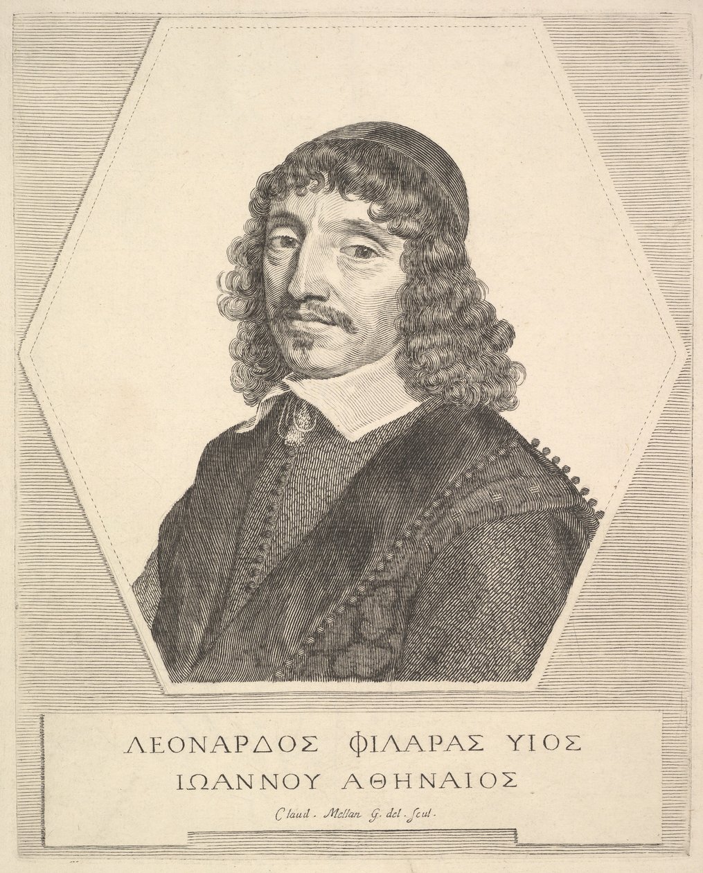 Portræt af Leonardos Philaras, 1651. af Claude Mellan