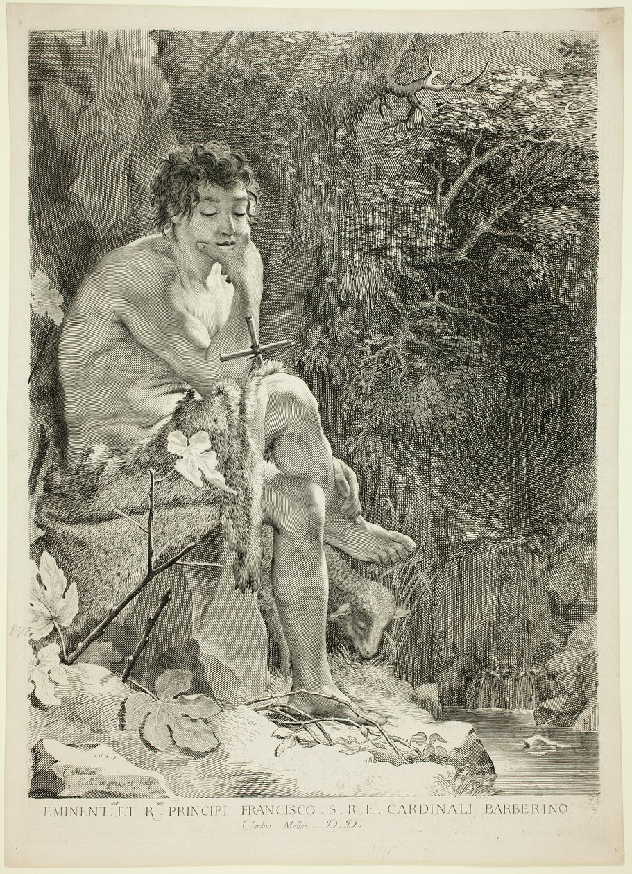 Johannes Døberen i ørkenen af Claude Mellan