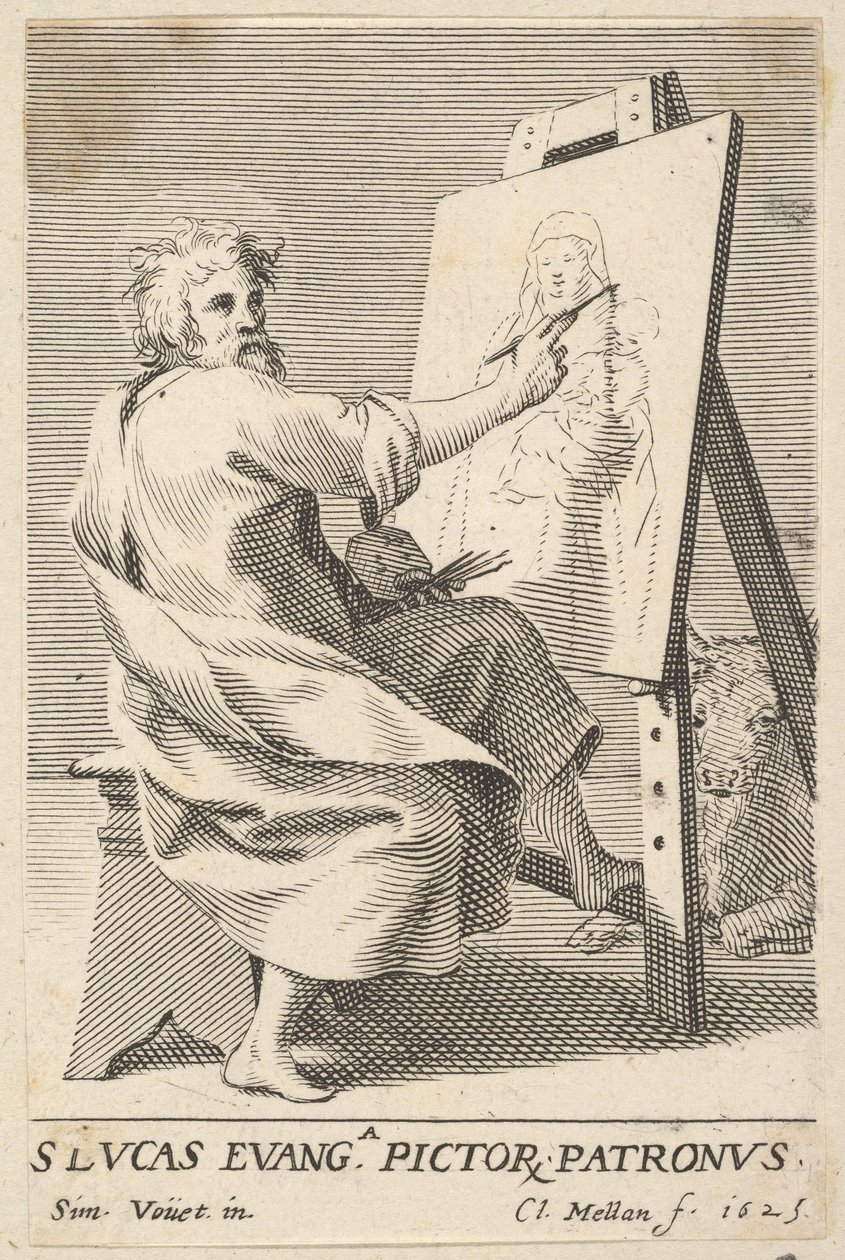 St. Luke maler jomfruen, 1625. af Claude Mellan