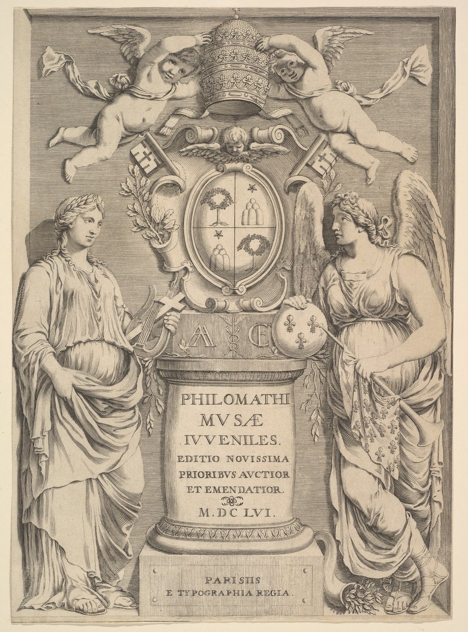 Titelside: Juvenile Muses of Philomath, 1655. af Claude Mellan
