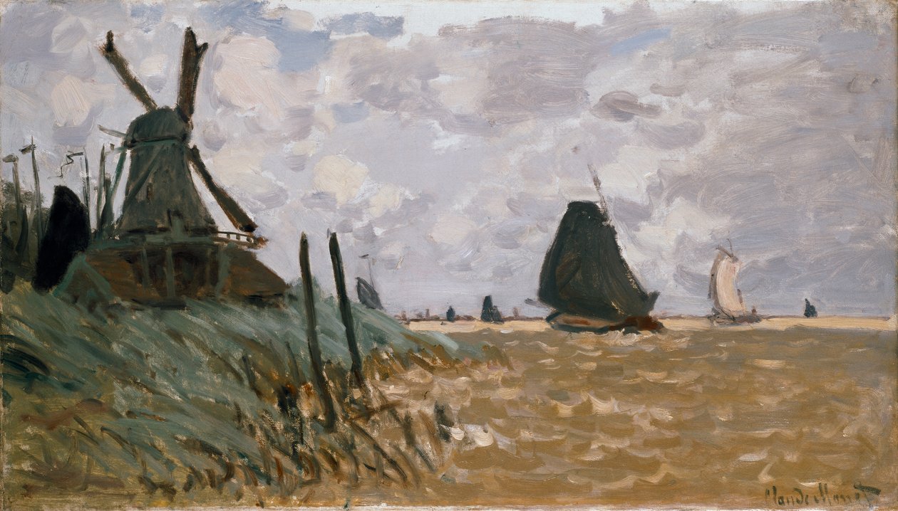 En mølle nær Zaandam, 1871 af Claude Monet