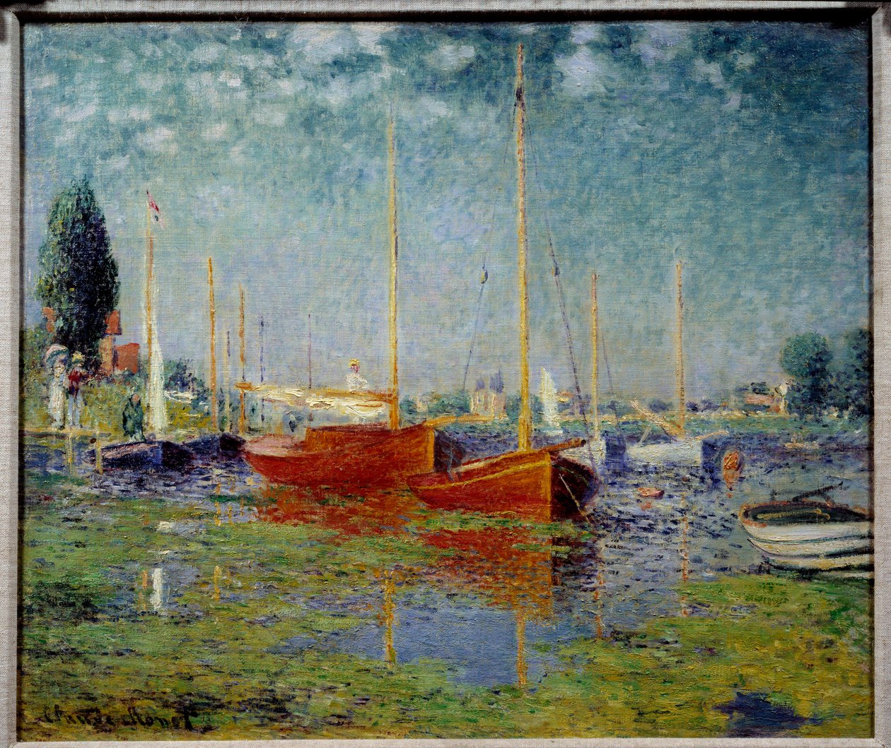 Argenteuil. To røde sejlbåde af Claude Monet
