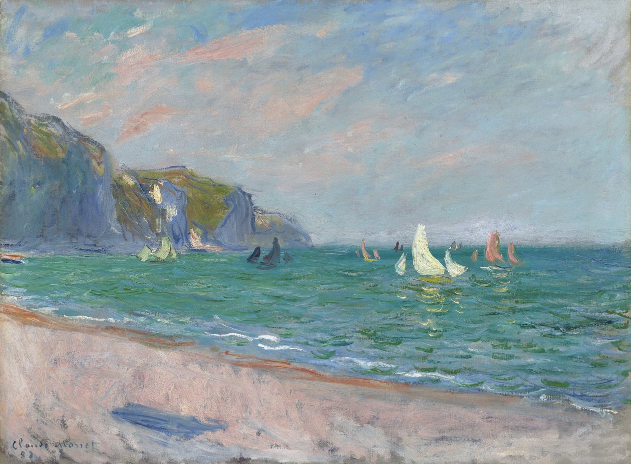Både foran Pourvilles klipper, 1882 af Claude Monet