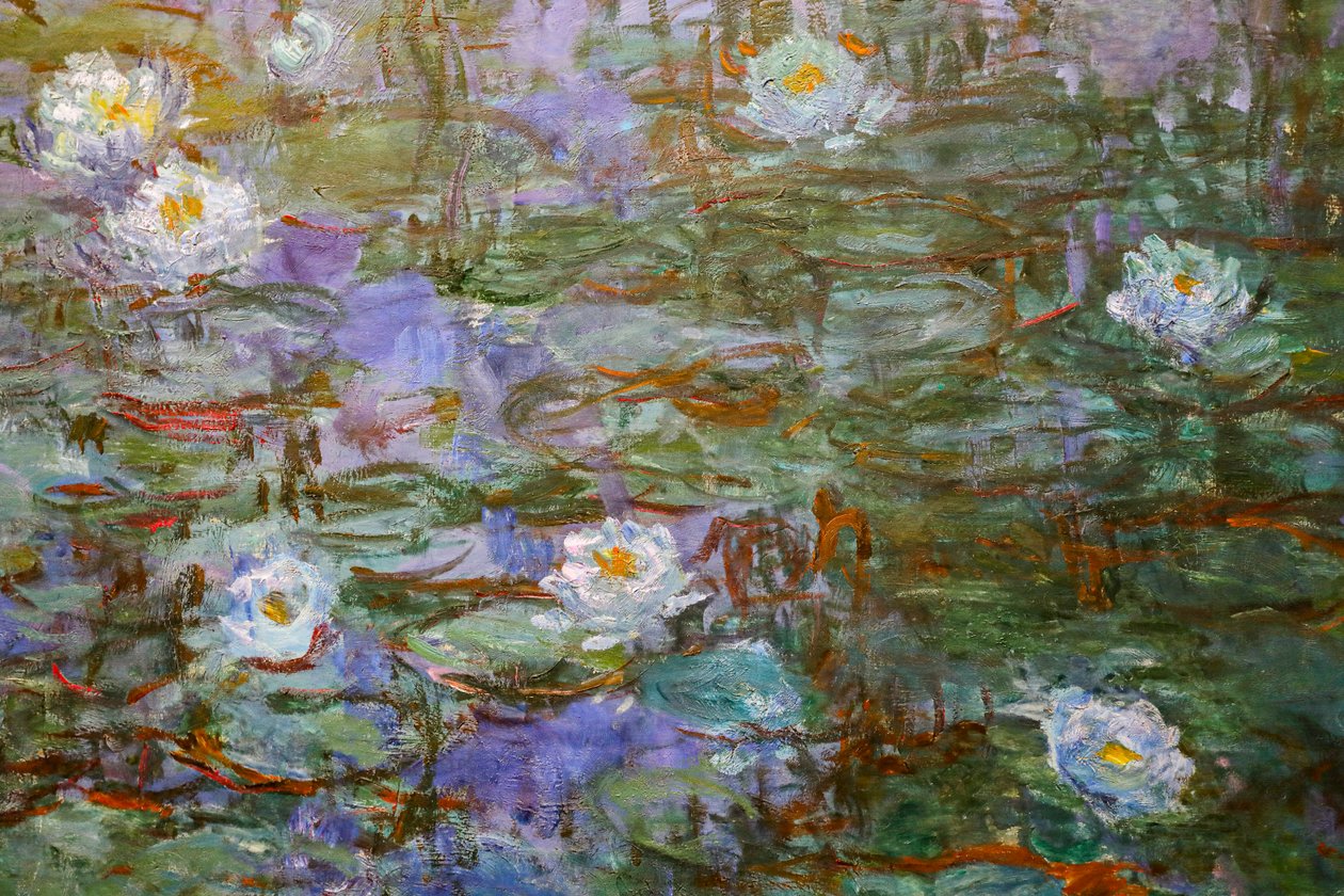 Blå åkander (detaljer) af Claude Monet