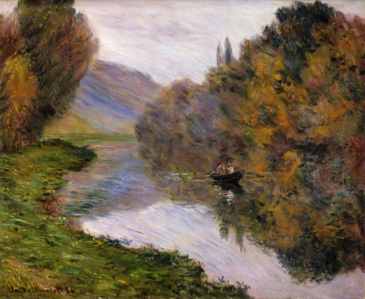 Båd på Seinen nær Jeufosse, af Claude Monet
