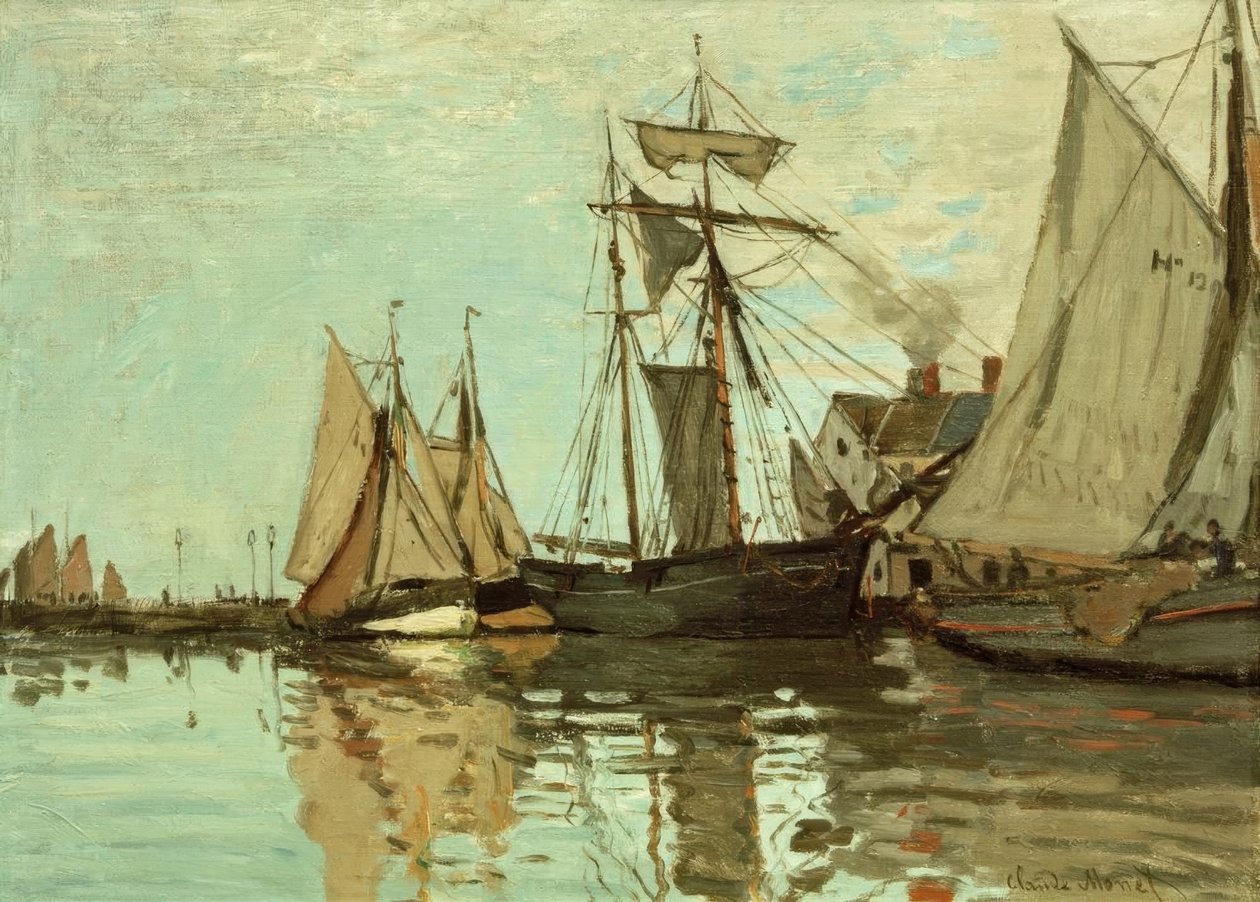 Både i Honfleur havn af Claude Monet