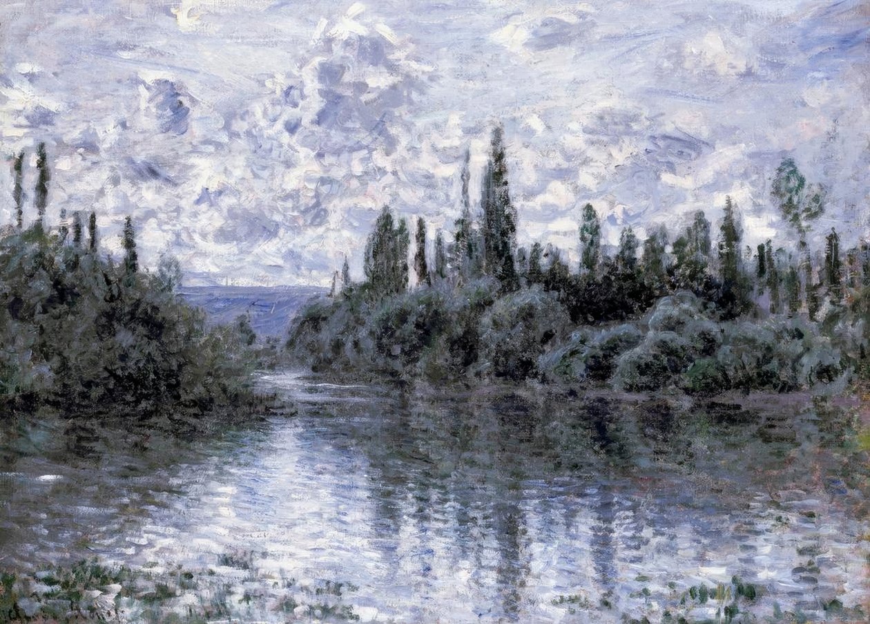 Arm of the Seine nær Vétheuil af Claude Monet