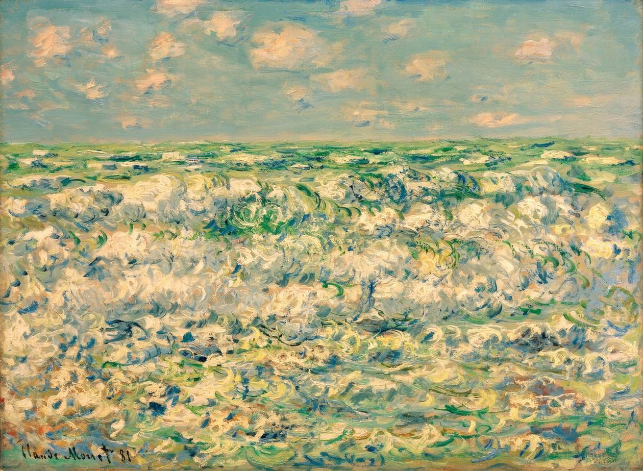 Brydende bølger af Claude Monet