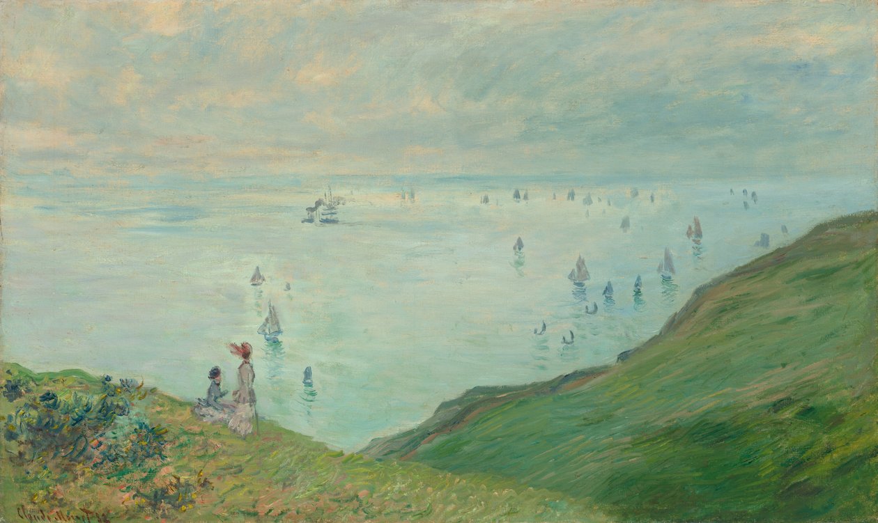 Cliffs at Pourville, 1882. af Claude Monet