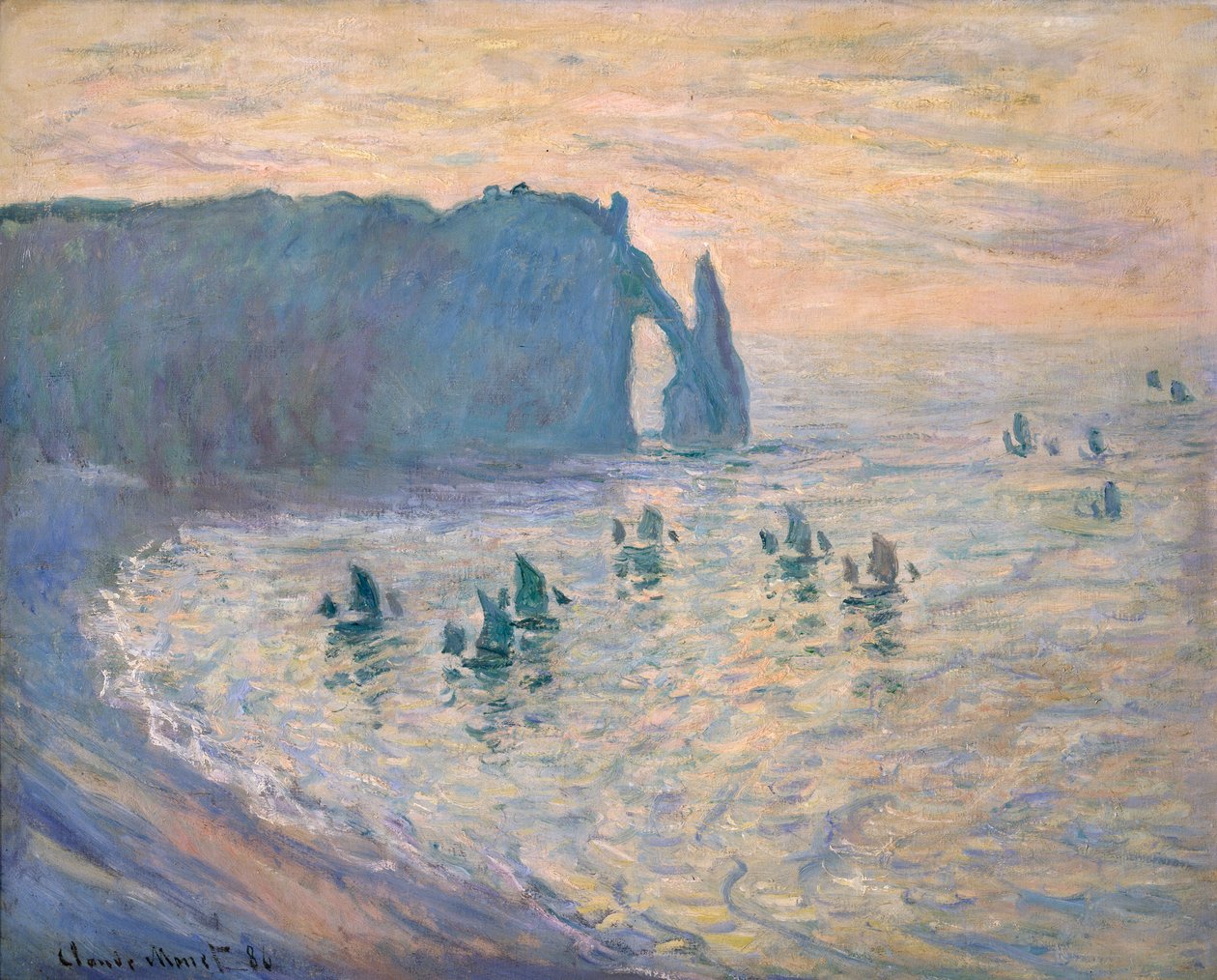Klipper ved Ètretat, 1885-1886. af Claude Monet